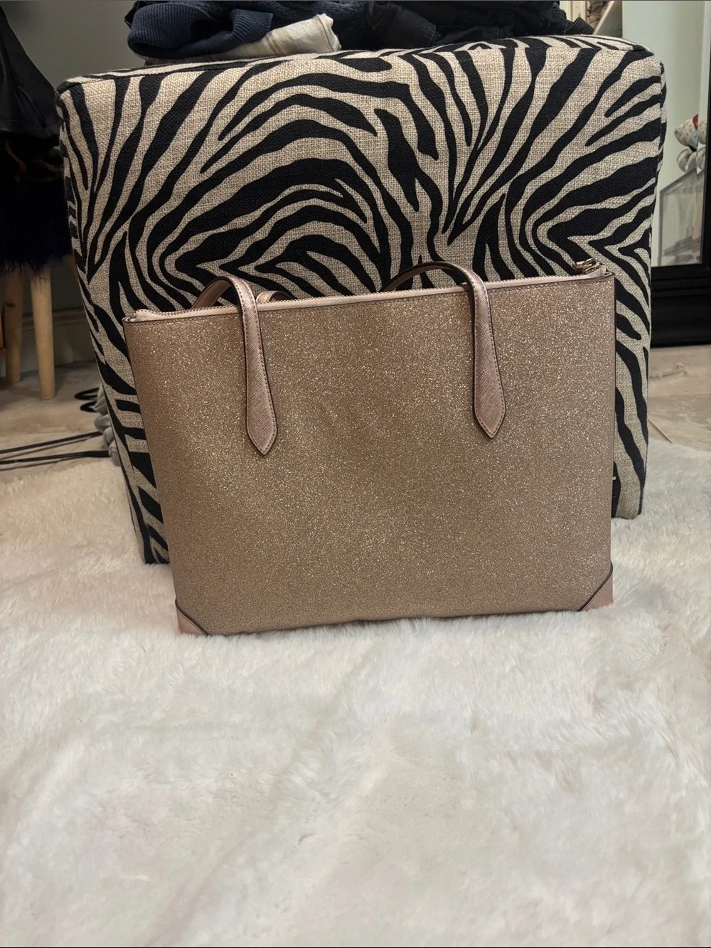kate spade Rose Gold Glitter Tote